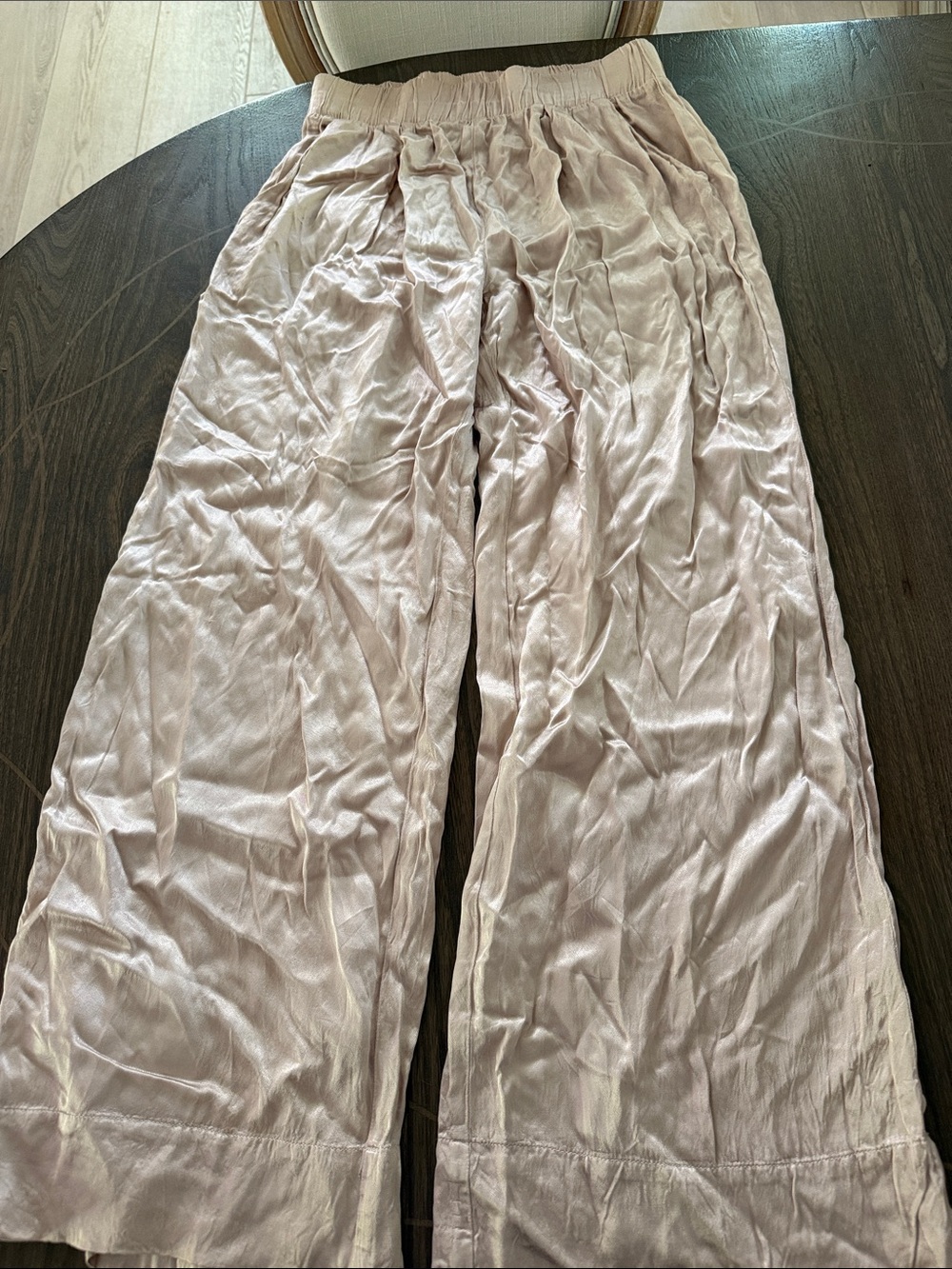Nation LTD Blush Satin Wide-Leg Pants
